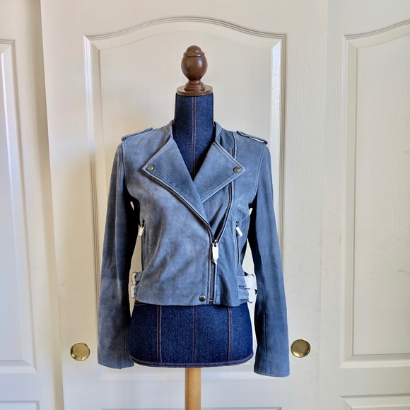 Cornflower Blue Leather Jacket 